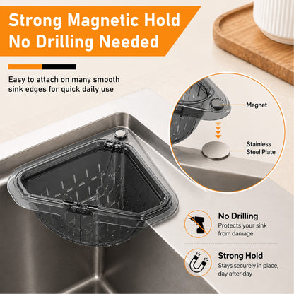 HomeCleanGoods™ TwistDrain Magnetic Triangle Sink Strainer