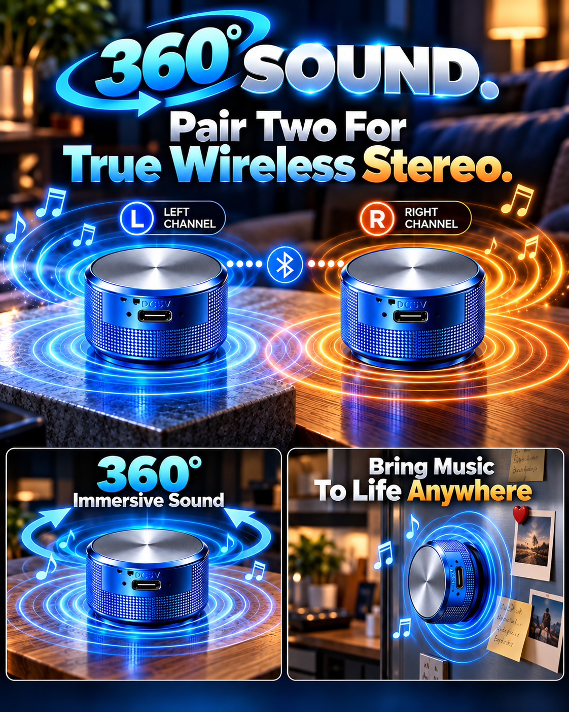 HomeCleanGoods™ VibeBeat Bone-Conduction Bluetooth Speaker