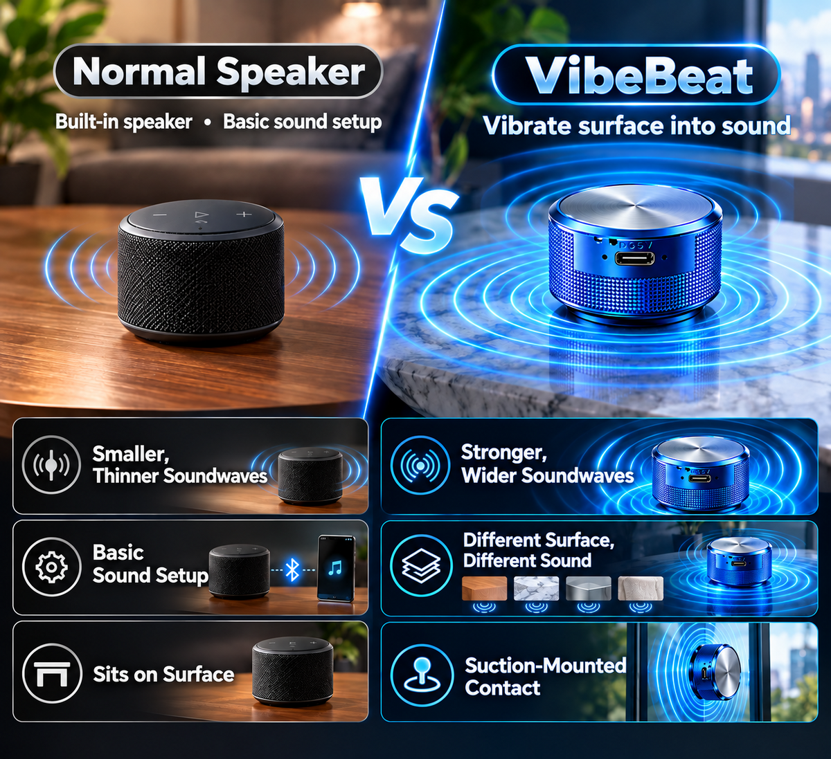 HomeCleanGoods™ VibeBeat Bone-Conduction Bluetooth Speaker