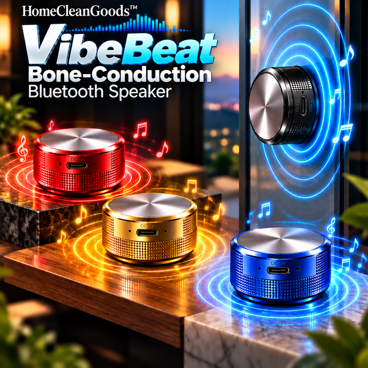 HomeCleanGoods™ VibeBeat Bone-Conduction Bluetooth Speaker