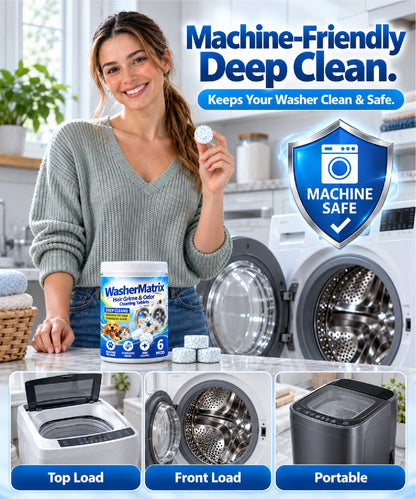 HomeCleanGoods™ WasherMatrix Hair Grime & Odor Cleaning Tablets