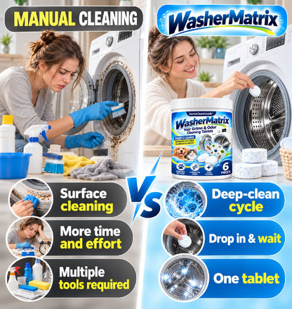 HomeCleanGoods™ WasherMatrix Hair Grime & Odor Cleaning Tablets