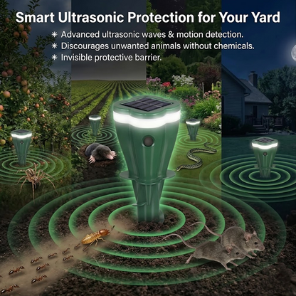 HomeCleanGoods™ YardShield Solar Ultrasonic Pests Repellent