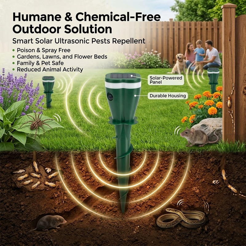 HomeCleanGoods™ YardShield Solar Ultrasonic Pests Repellent