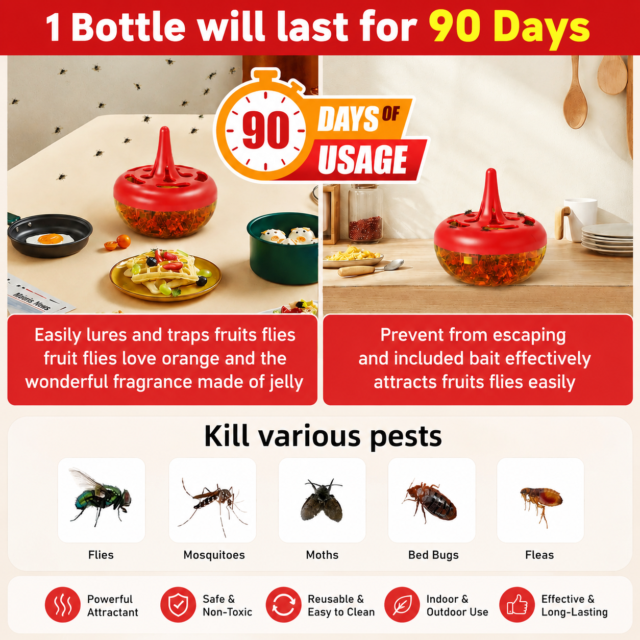 HomeCleanGoods™ CleanNest Fly & Multi-Pest Bait Trap